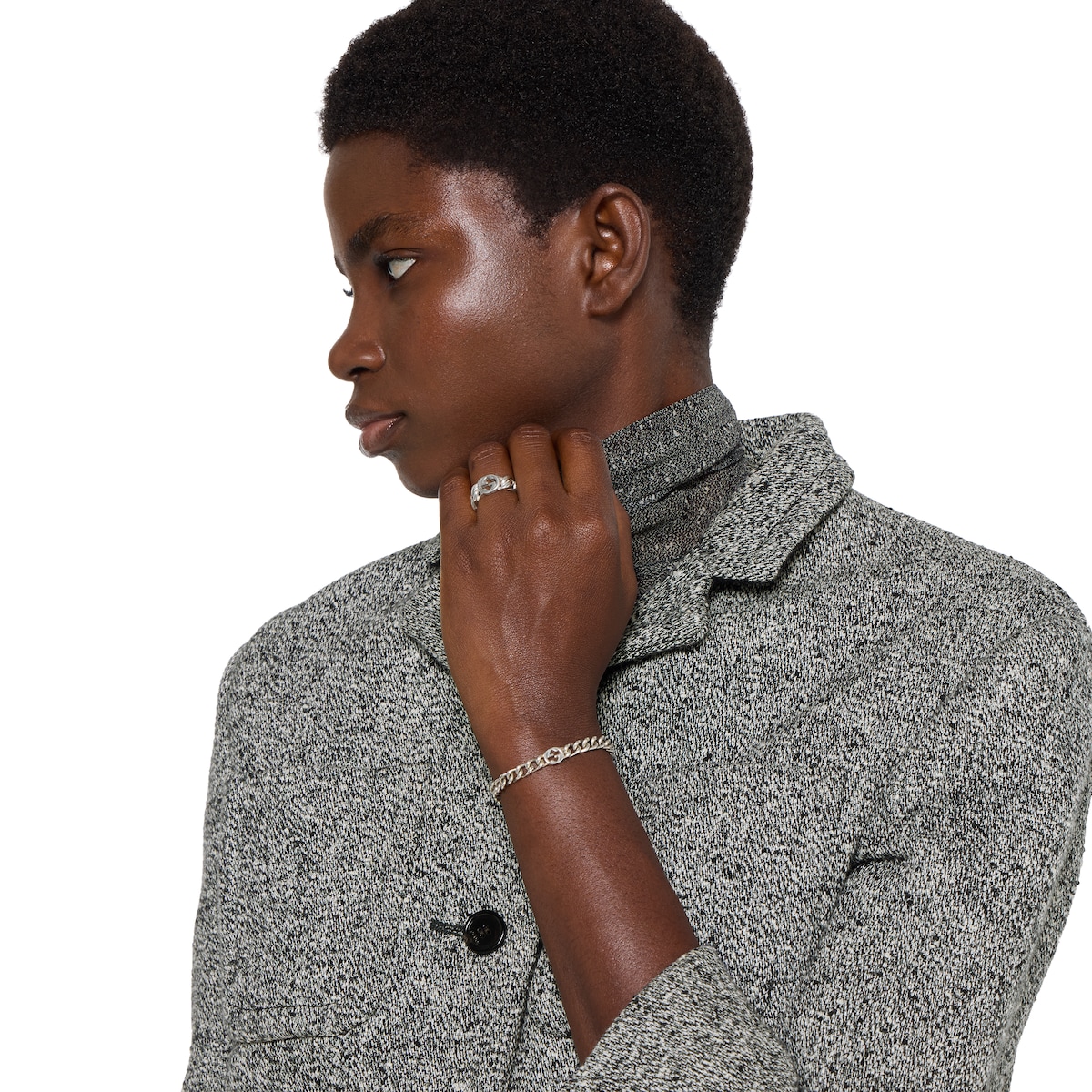 グッチ⭐︎オニキス/シルバーブレスレット 620798_J8400_8106_002_100_0000