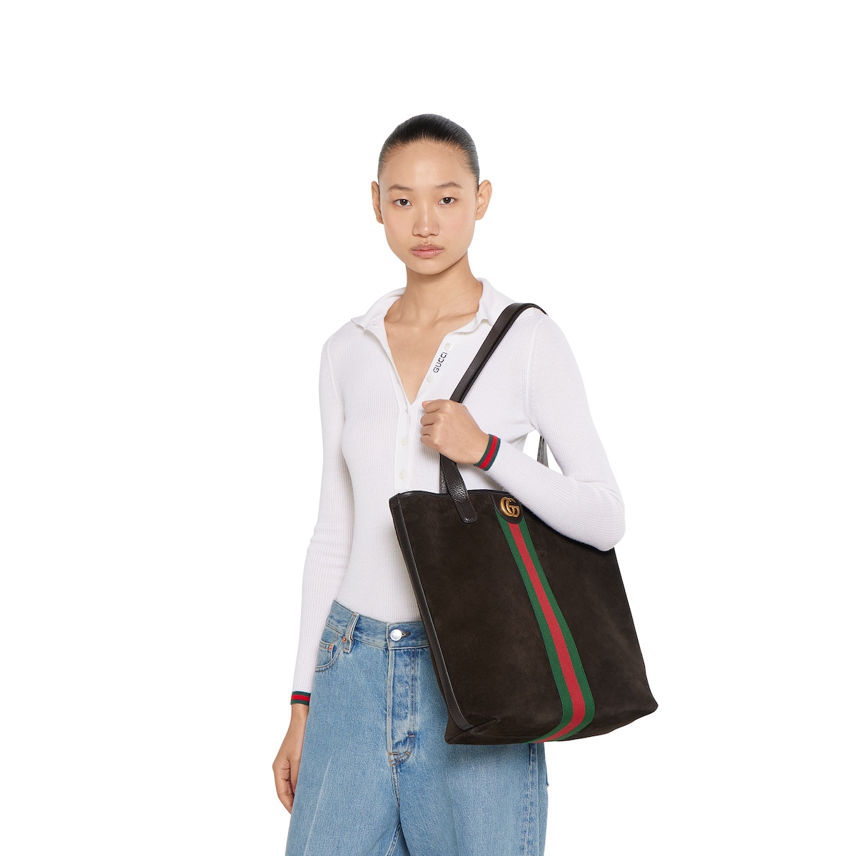 Ophidia medium tote bag in dark brown suede | GUCCI® US Ophidia medium tote bag in dark brown suede | GUCCI® US