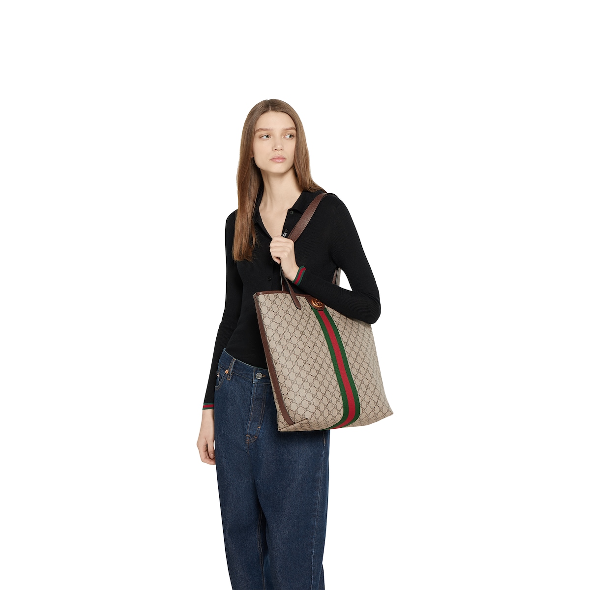 Ophidia medium tote bag in beige and brown GG fabric | GUCCI® US Ophidia medium tote bag in beige and brown GG fabric | GUCCI® US