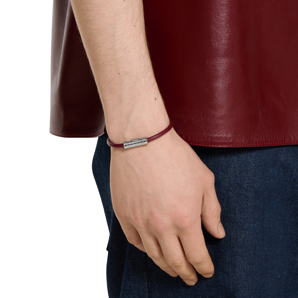 【美品】【GUCCI】【ユニセックス】ブレスレット　赤と緑のGUCCIカラー 名東】【GUCCI】グッチ アディダス コラボ ブレスレット トレフォイル