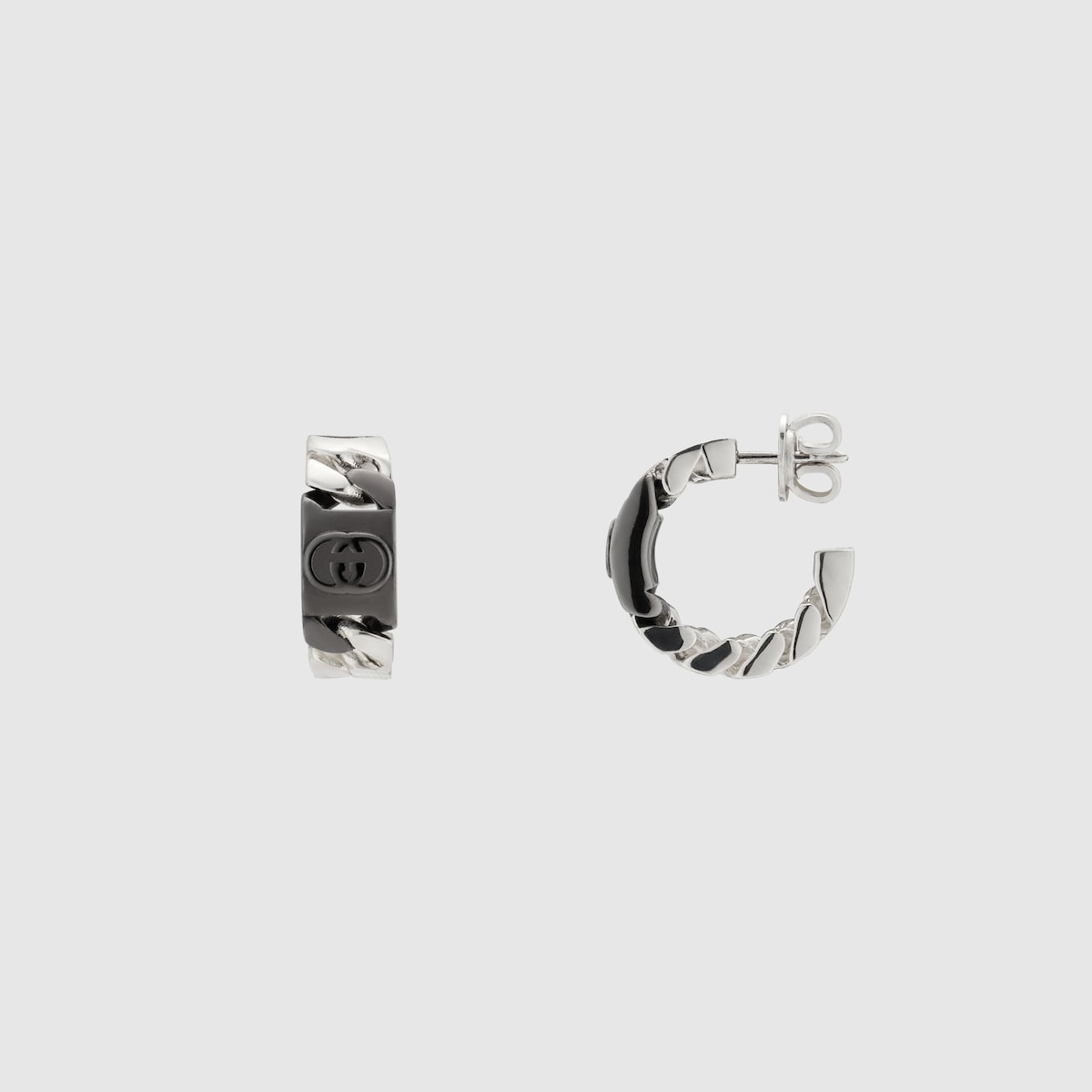 Gucci Interlocking mini earrings in 925 sterling silver - thumbnail 5