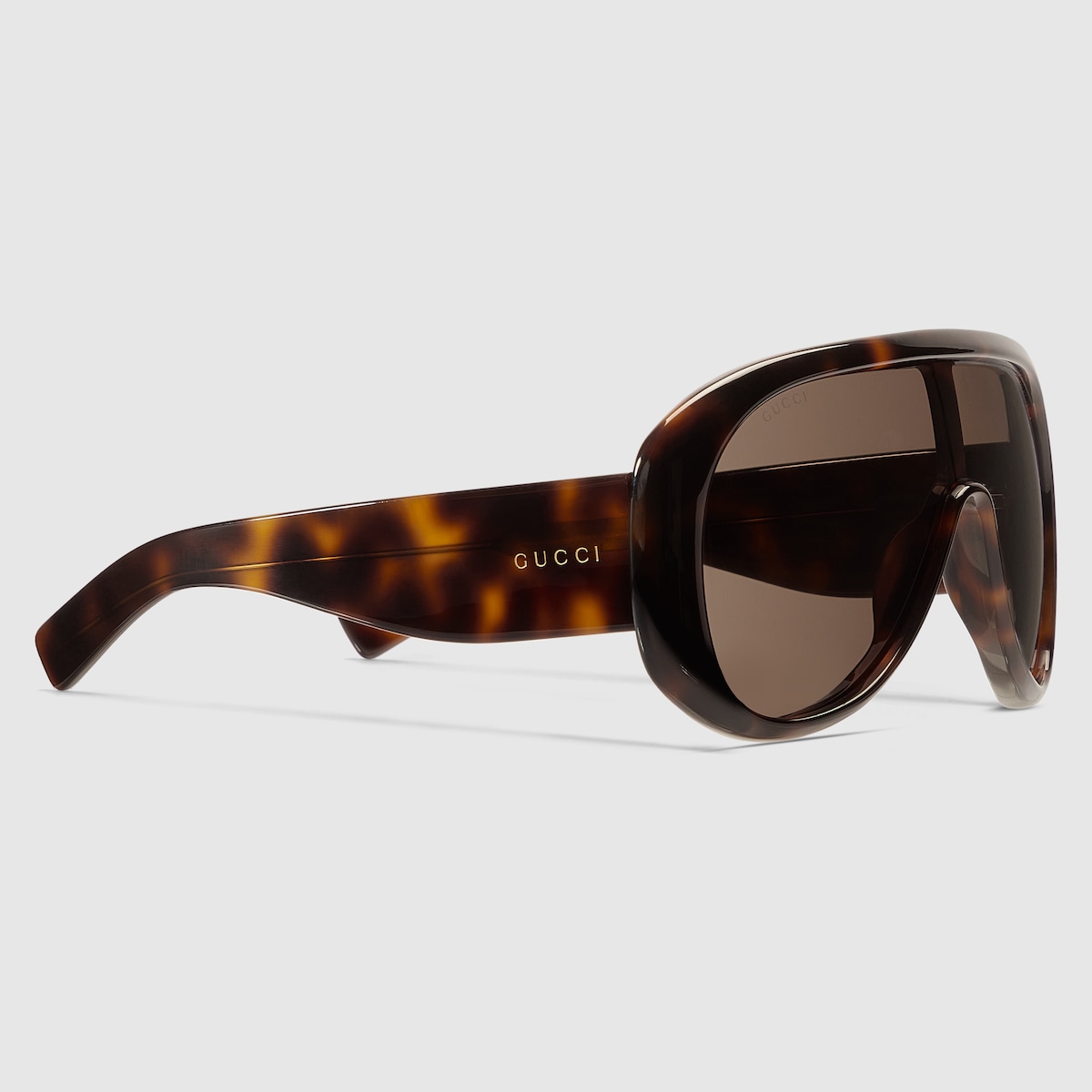 Rectangular frame sunglasses in dark brown tortoiseshell | GUCCI® US