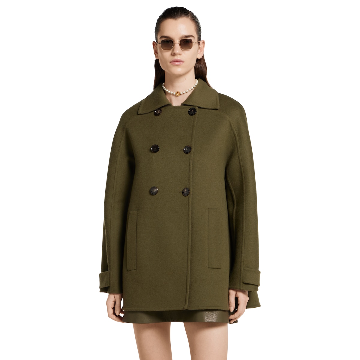 Gucci Grey Pinstripe Wool Double Breasted Coat XXS