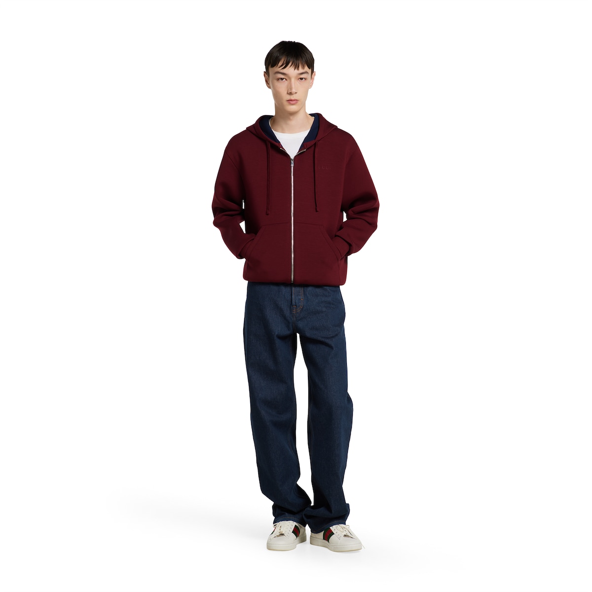 GUCCI GGロゴジャージ ネイビー/レッド NWT $1.6k Gucci Navy Web Stripe Technical Jersey Track Jacket