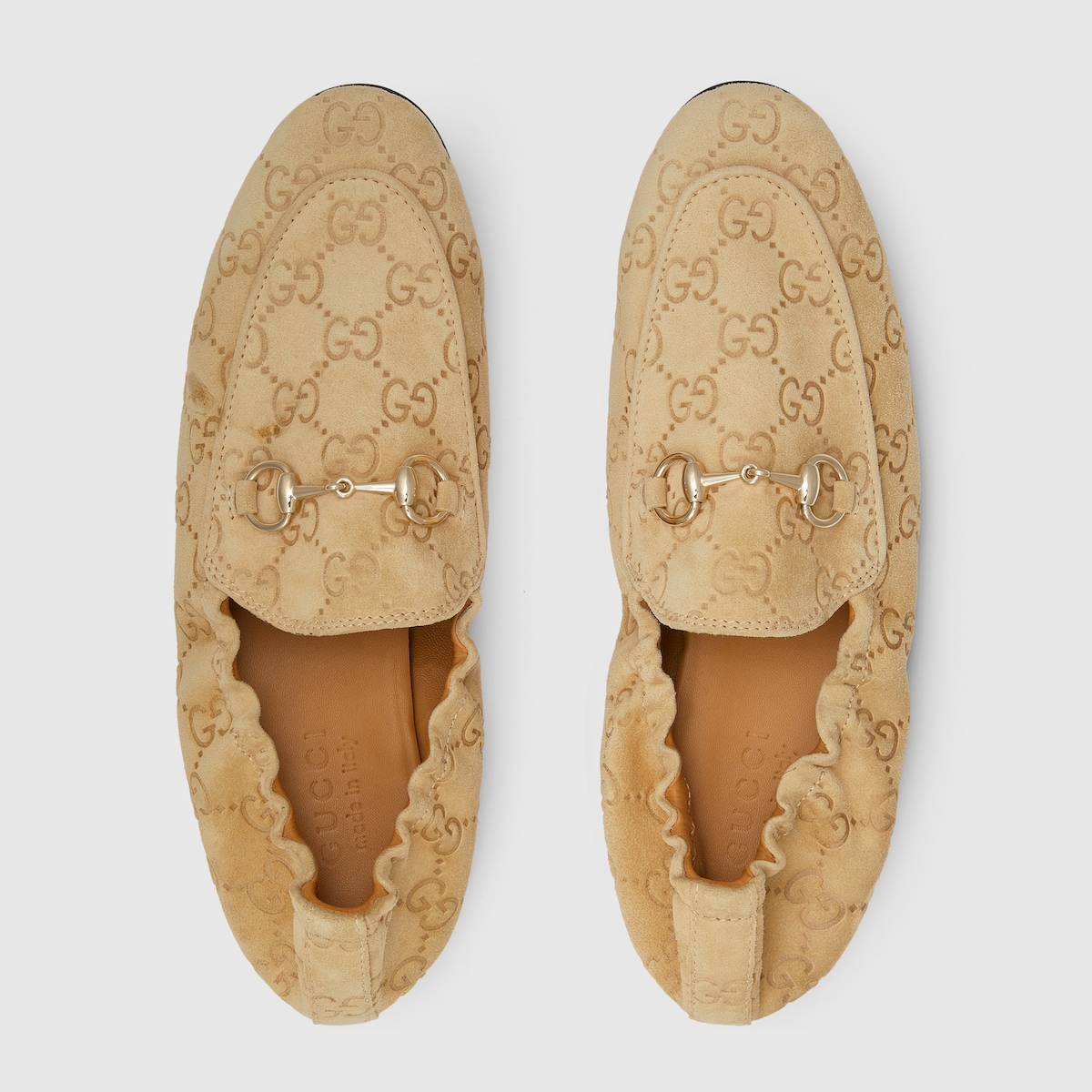 Women's Jordaan loafer in beige GG suede - thumbnail 5