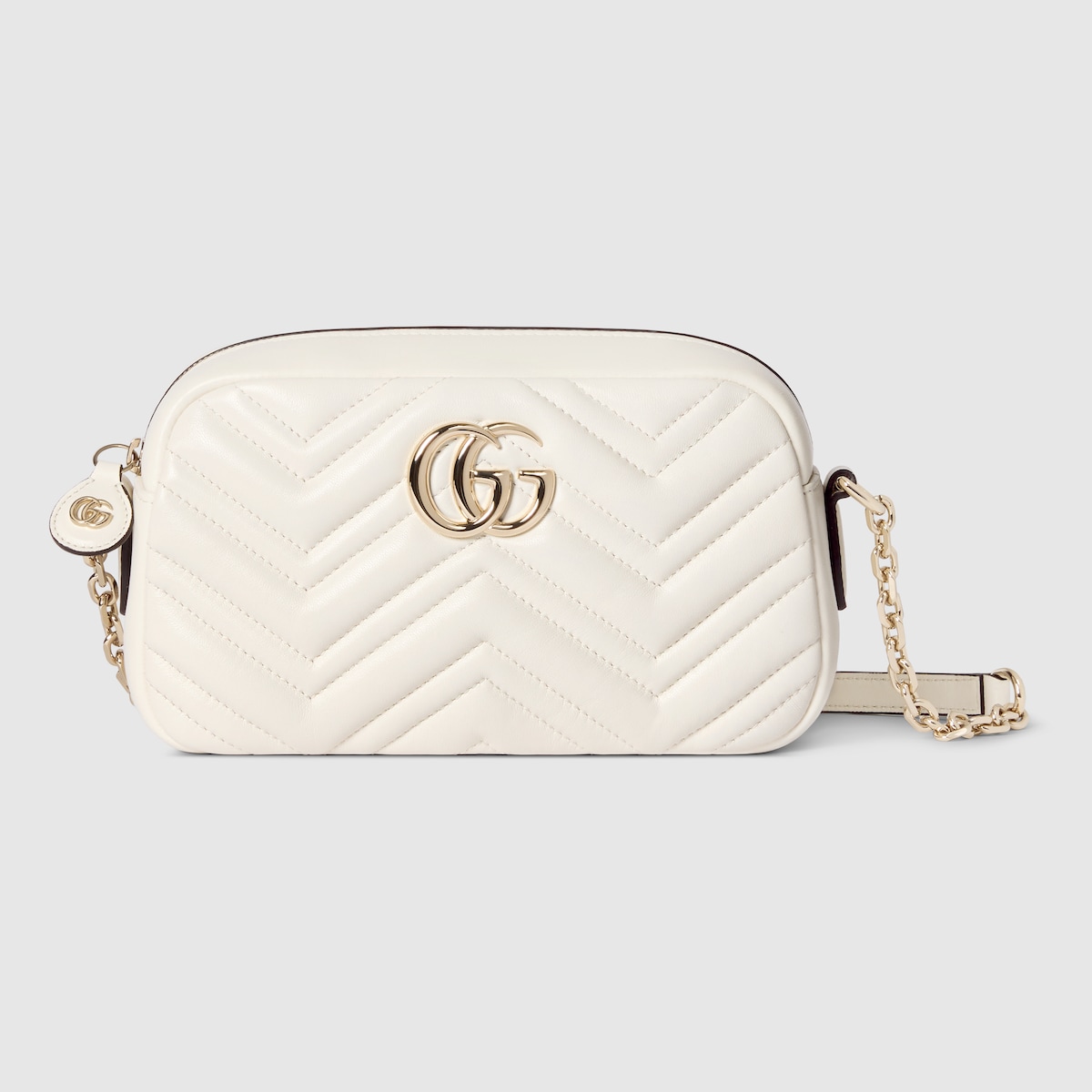 GG Marmont small camera bag in white leather | GUCCI® CA