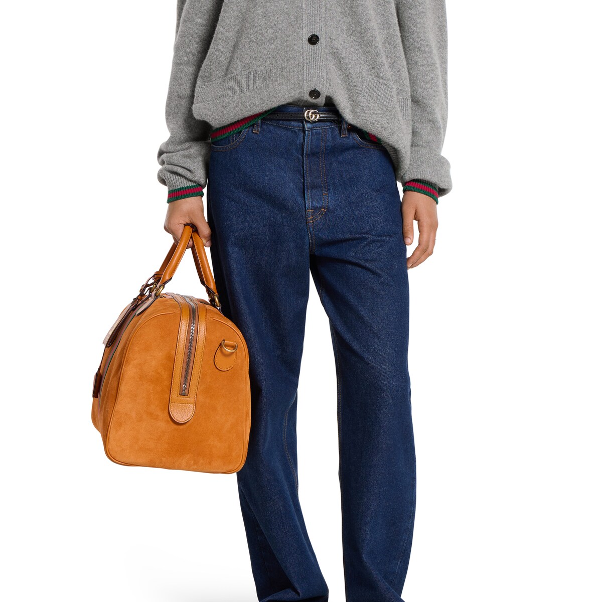 Gucci Savoy medium duffle bag in orange suede - thumbnail 9