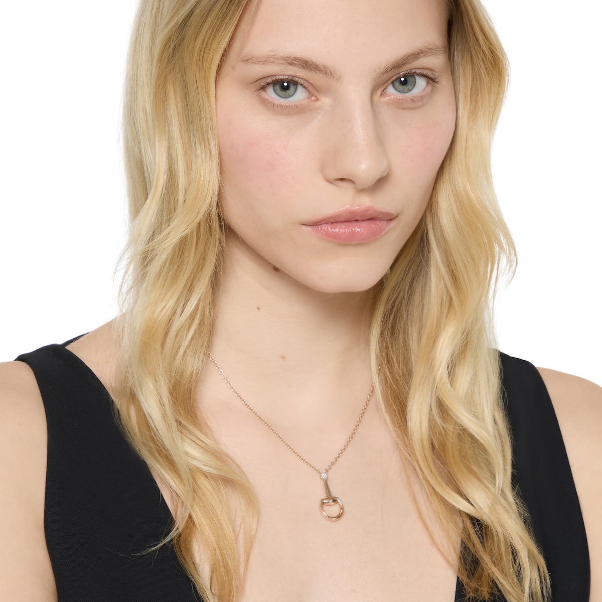 Gucci Horsebit diamond 18k pendant necklace in 18k rose gold