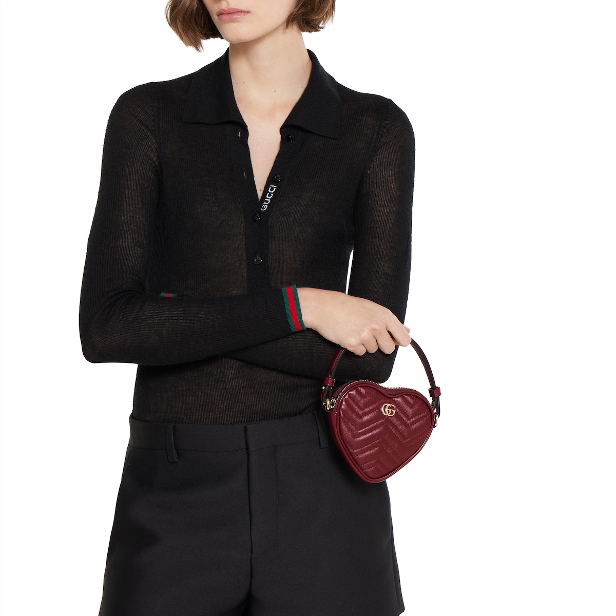 GG Marmont mini bag in Rosso Ancora red leather | GUCCI® CA