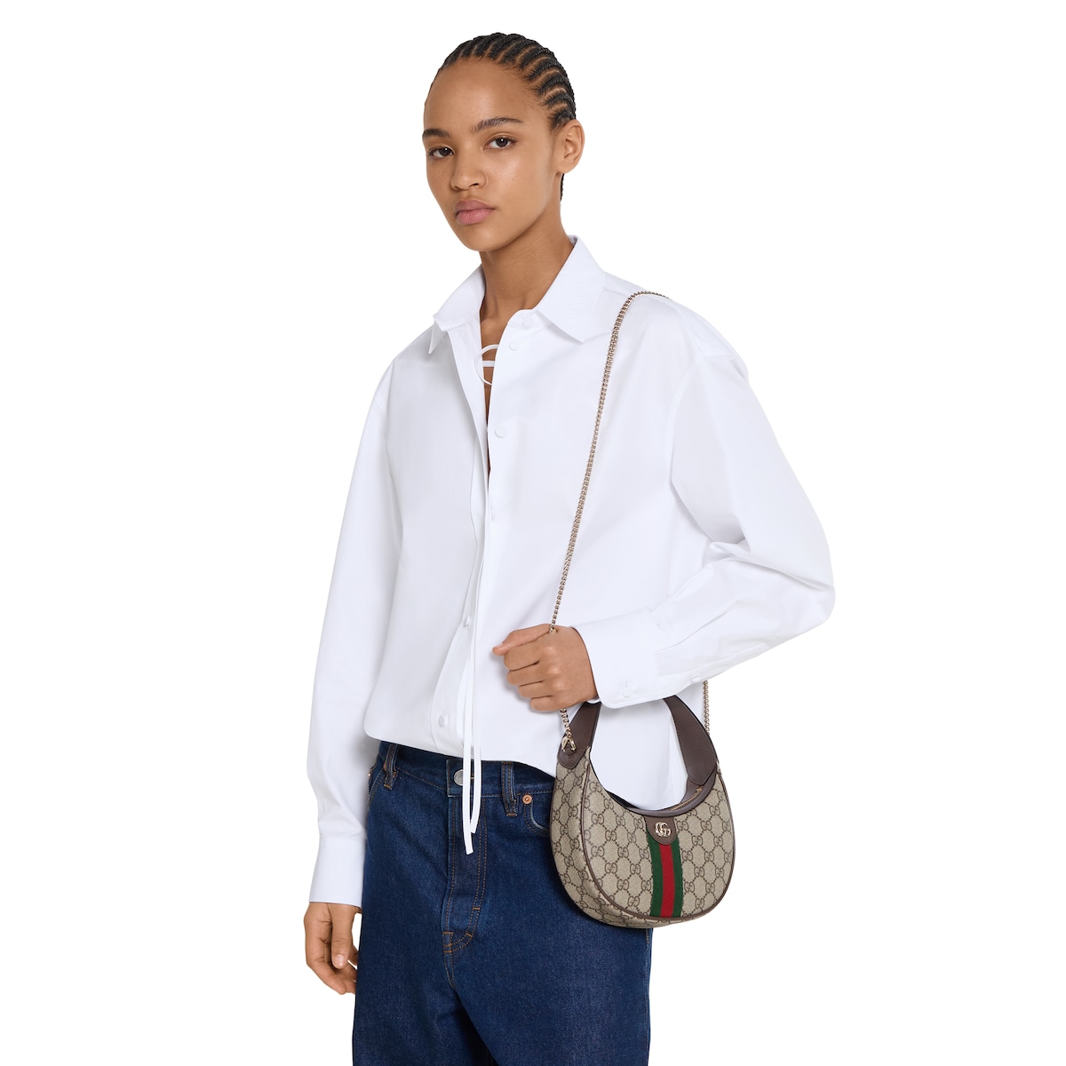 オフィディア〕スモール ショルダーバッグ ・ベージュ＆ブラウン GG