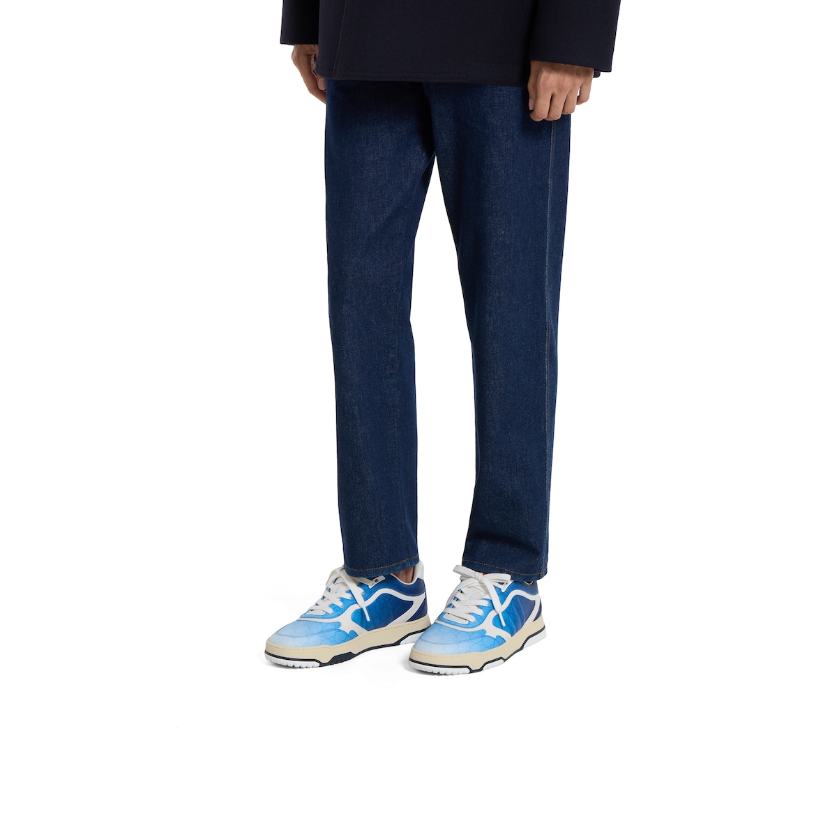 Men's Gucci Re-Web sneaker in gradient blue GG Supreme Men's Gucci Re-Web sneaker in gradient blue GG Supreme