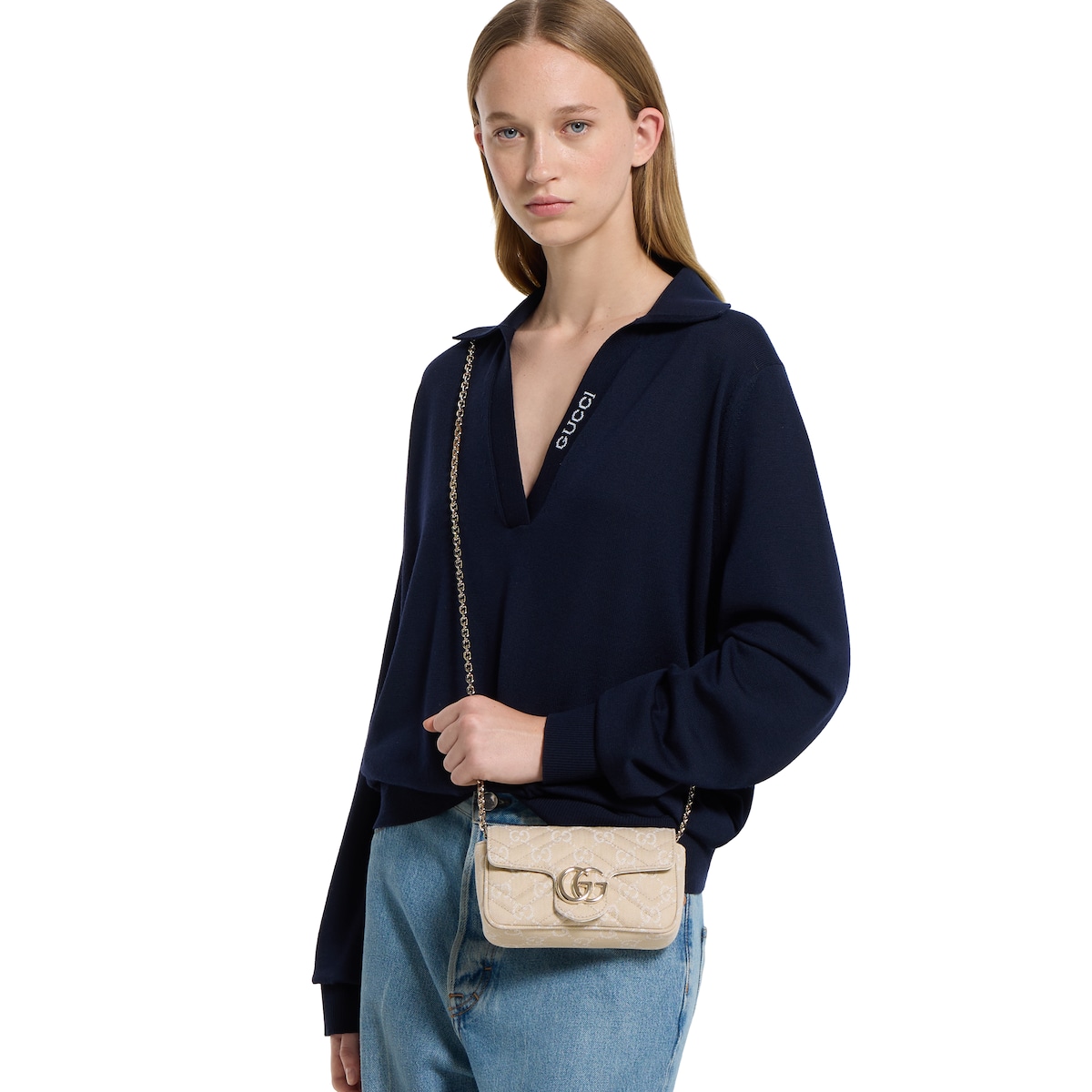 MARMONT MINI SHOULDER BAG 18 IN BUFF BEIGE CALFSKIN GOLD HARDWARE