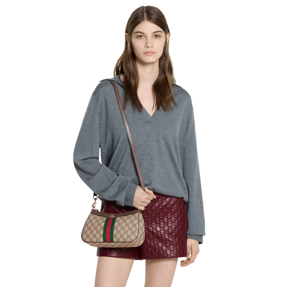 GUCCI グッチ ハンドバッグ レディース ベージュ 841313FAE0K9853 OPHIDIA Ophidia small shoulder bag in beige and brown GG fabric | GUCCI® US