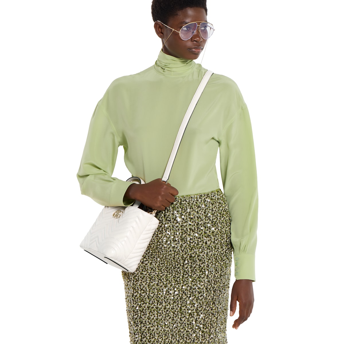 Gucci Betty small tote bag in white leather