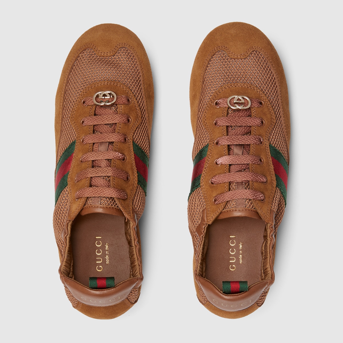 Women's Gucci Shift sneaker in brown fabric | GUCCI® US