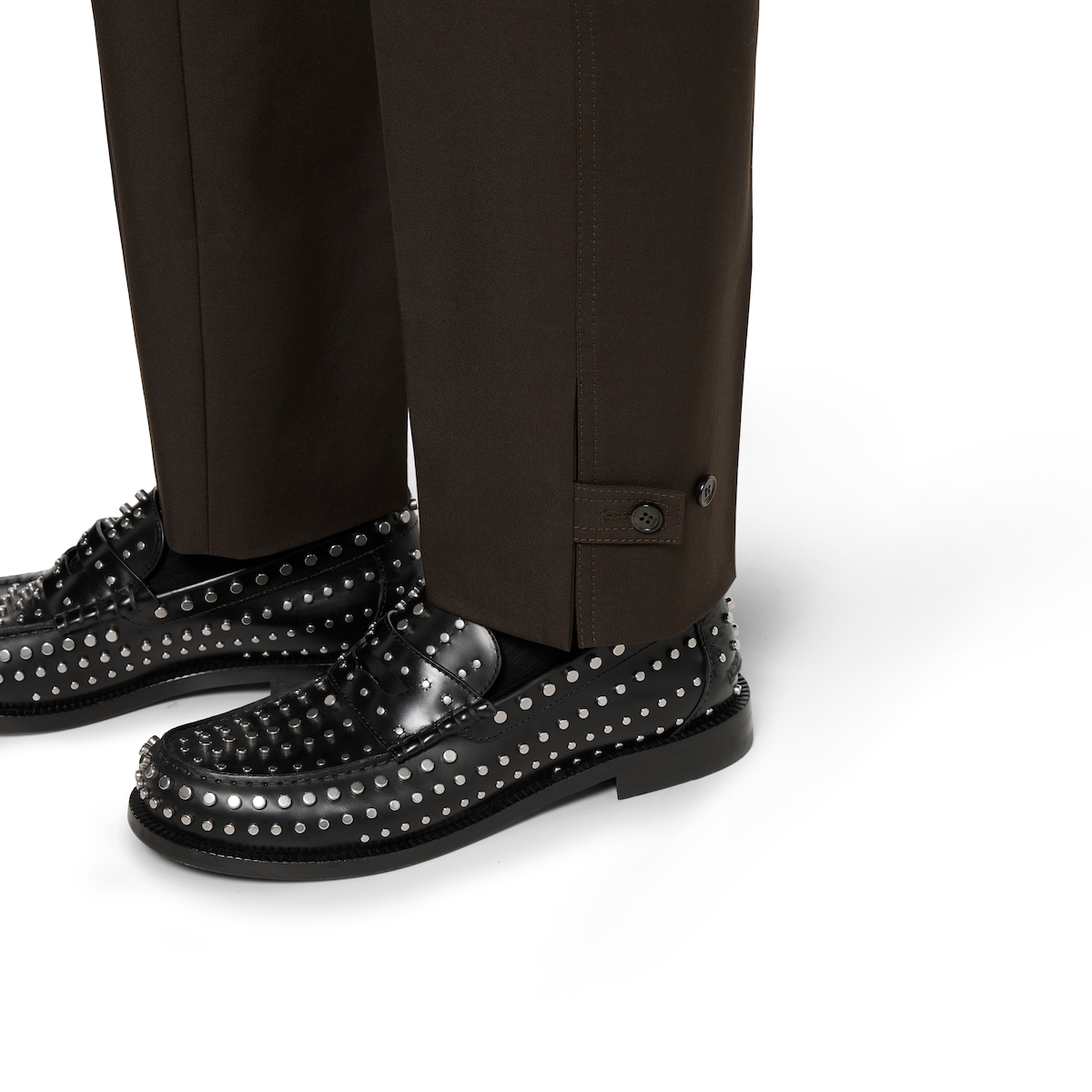 ロゴ ウールギャバジン パンツ ・ダークブラウン | GUCCI公式