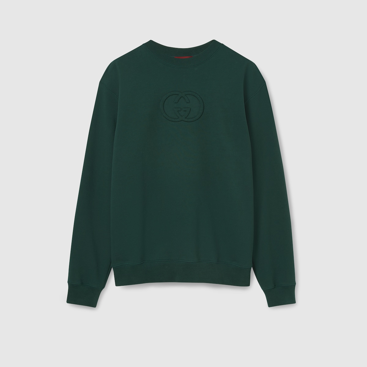 Brushed cotton jersey sweatshirt in dark green | GUCCI® US