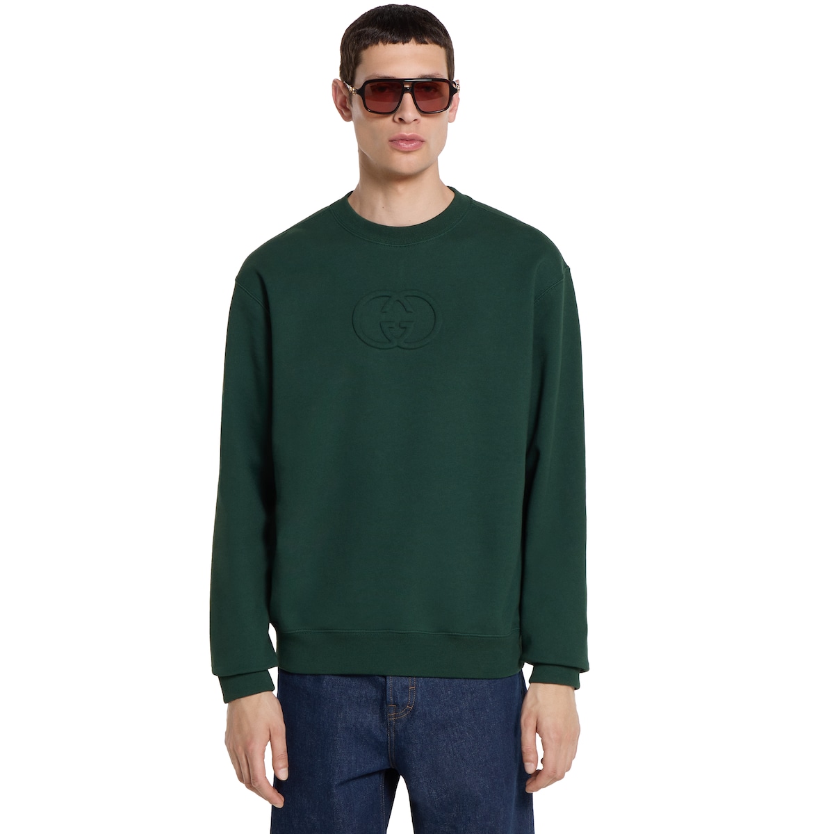 ブラッシュドコットンジャージー スウェットシャツ ・ダーク