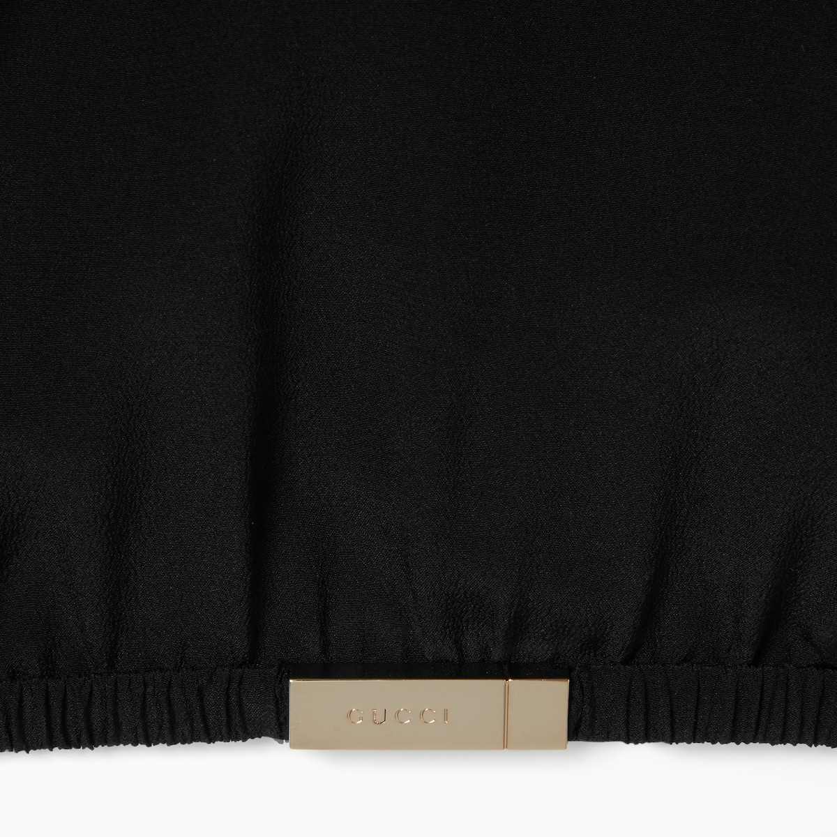 Silk crêpe de chine top in black | GUCCI® US