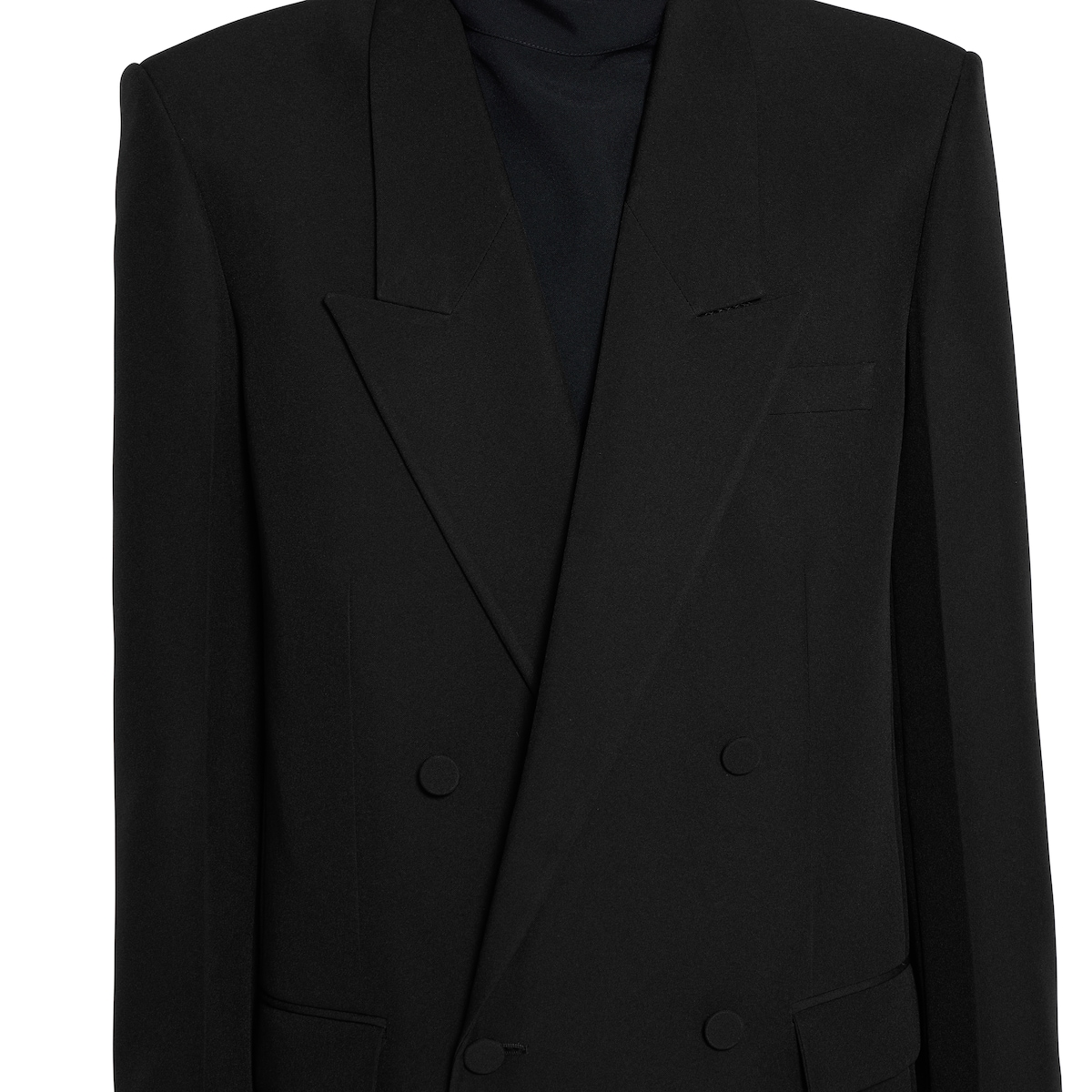 Double-breast technical panama jacket in black | GUCCI® DE
