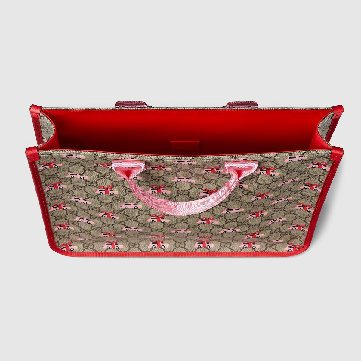 Children's printed GG tote bag in beige and brown GG Supreme