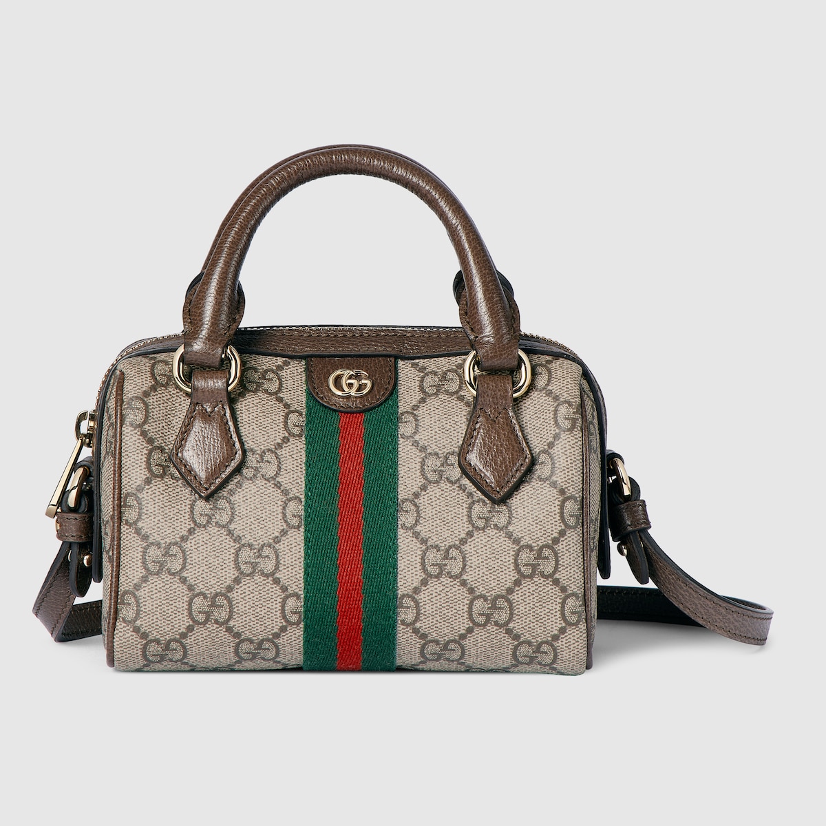 Ophidia mini boston bag in beige and brown GG fabric | GUCCI® SG Ophidia mini boston bag in beige and brown GG fabric | GUCCI® SG