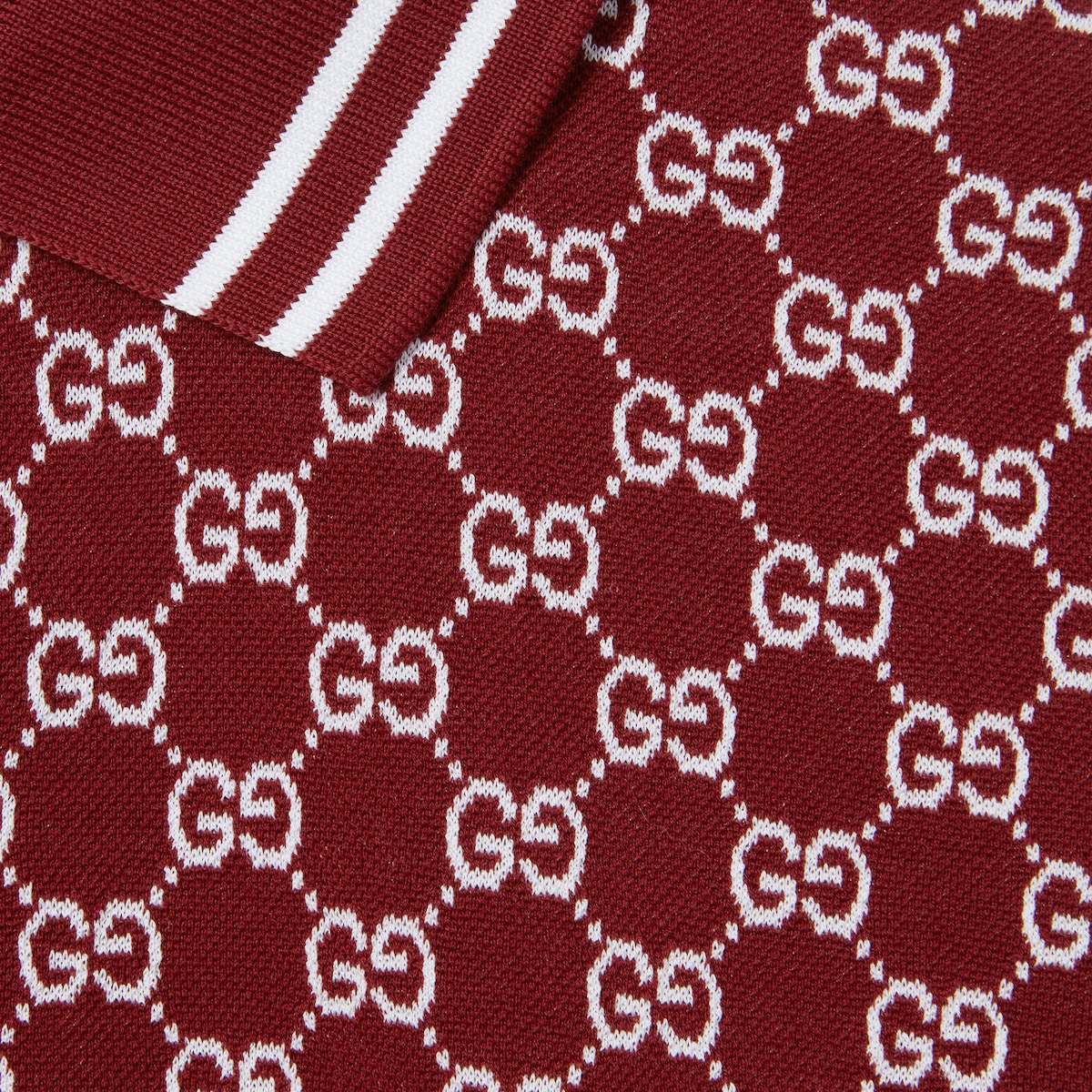 GG cotton piquet jacquard polo shirt in black and grey - thumbnail 8