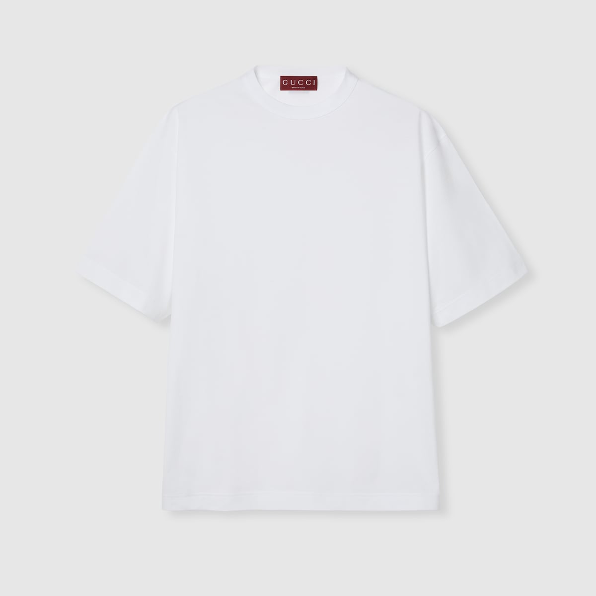 GUCCI ホワイト Tシャツ Mサイズ GUCCIロゴ オーバーサイズ コットン Tシャツ ・ホワイト コットン