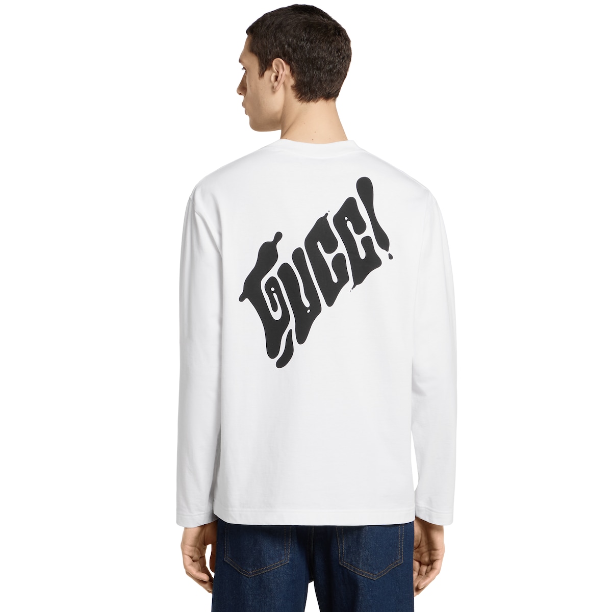 Cotton jersey T-shirt with Gucci logo in white | GUCCI® US Cotton jersey T-shirt with Gucci logo in white | GUCCI® US