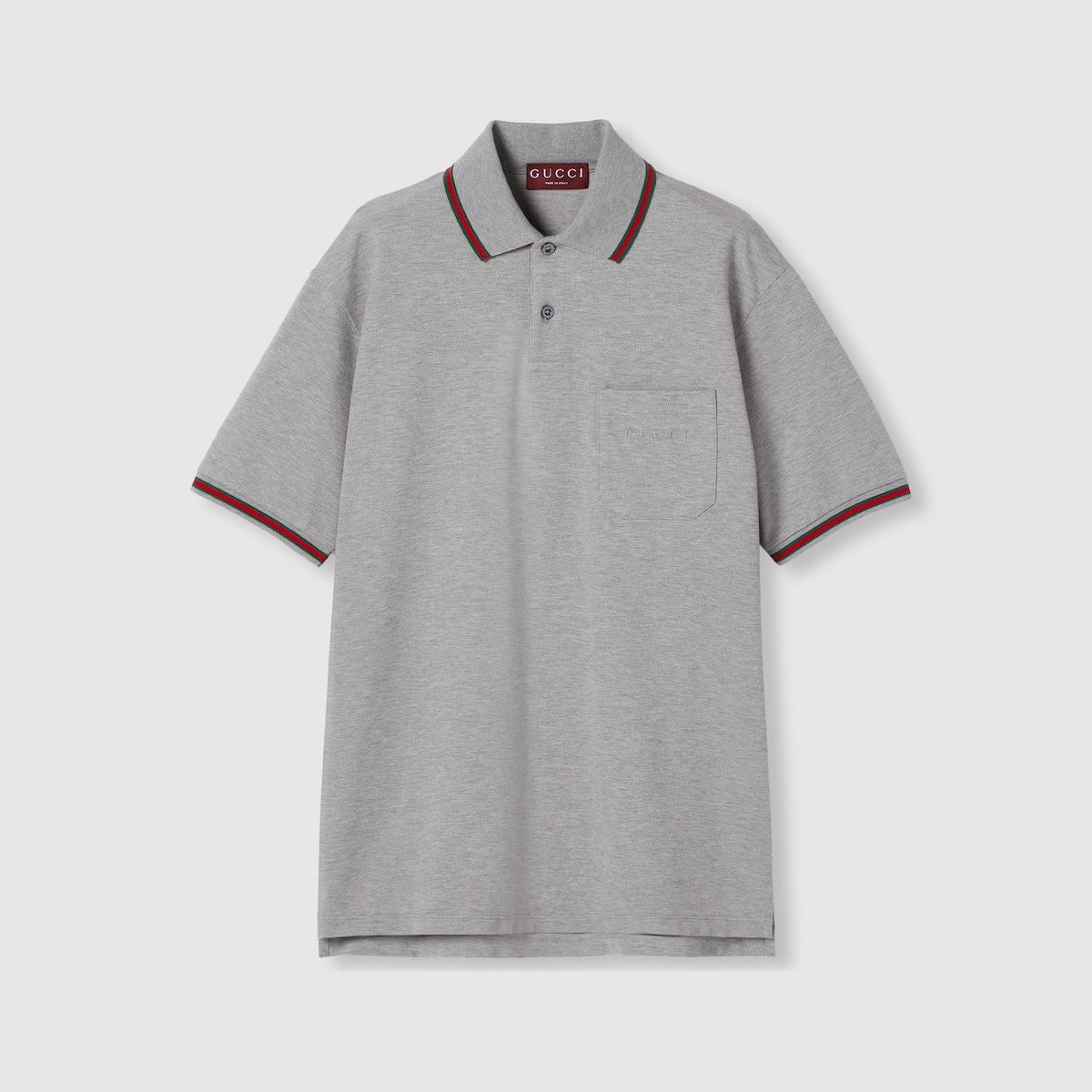 GUCCIポロ Cotton polo shirt with GG embroidery in dark blue | GUCCI® US