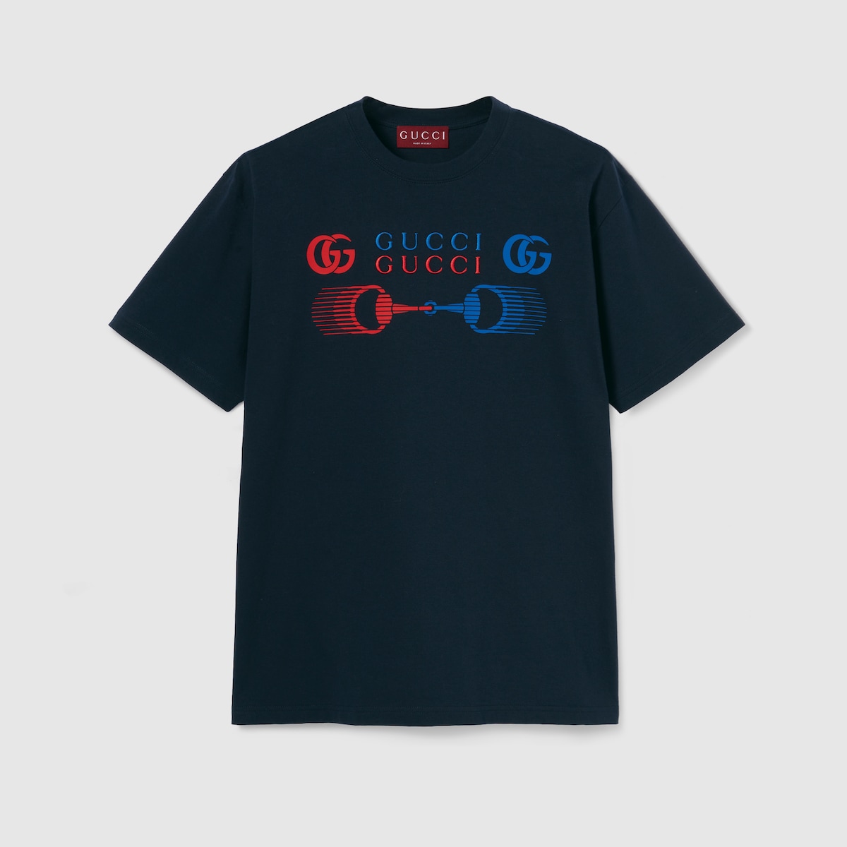 コットンジャージー プリント Tシャツ ・ネイビー | GUCCI公式