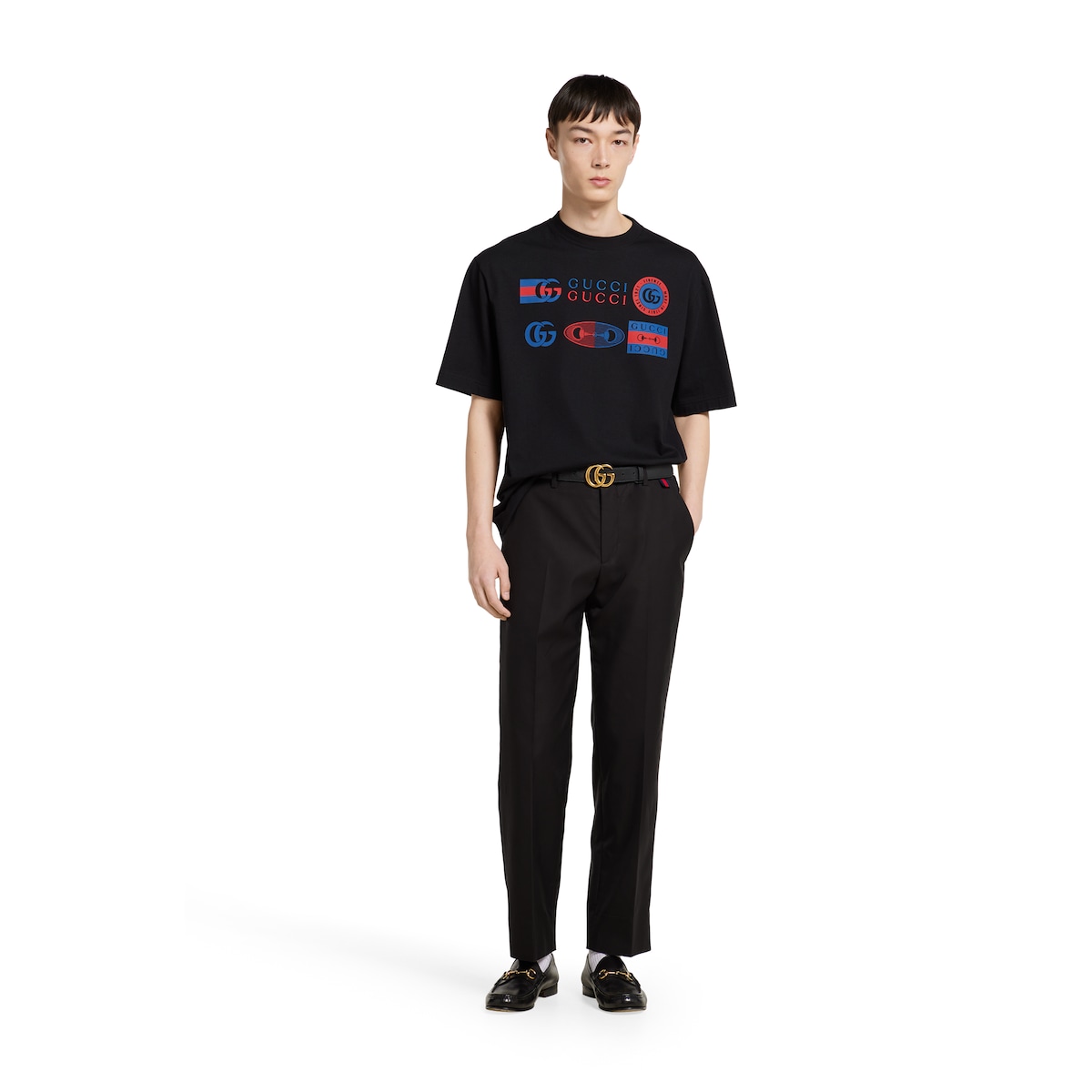 コットンジャージー プリント Tシャツ ・ブラック | GUCCI公式