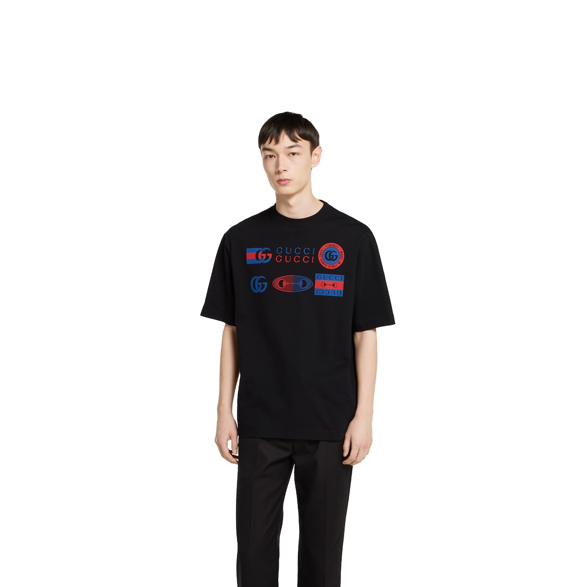 コットンジャージー プリント Tシャツ ・ブラック | GUCCI公式