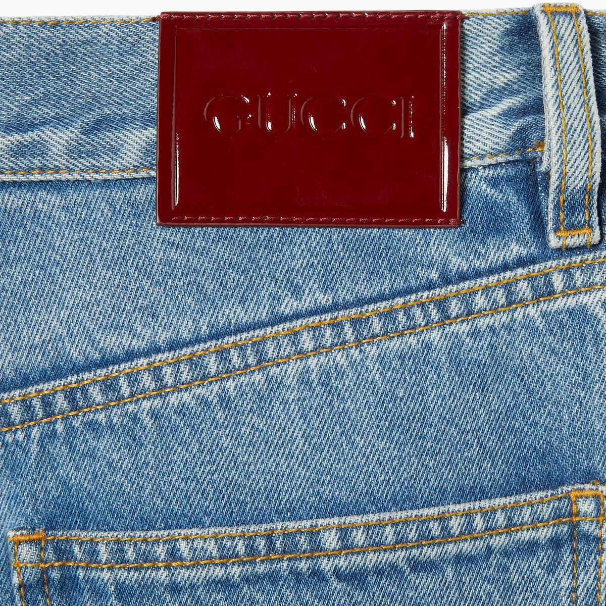 GUCCI  デニム Lasered Double G denim pant in blue | GUCCI® CA