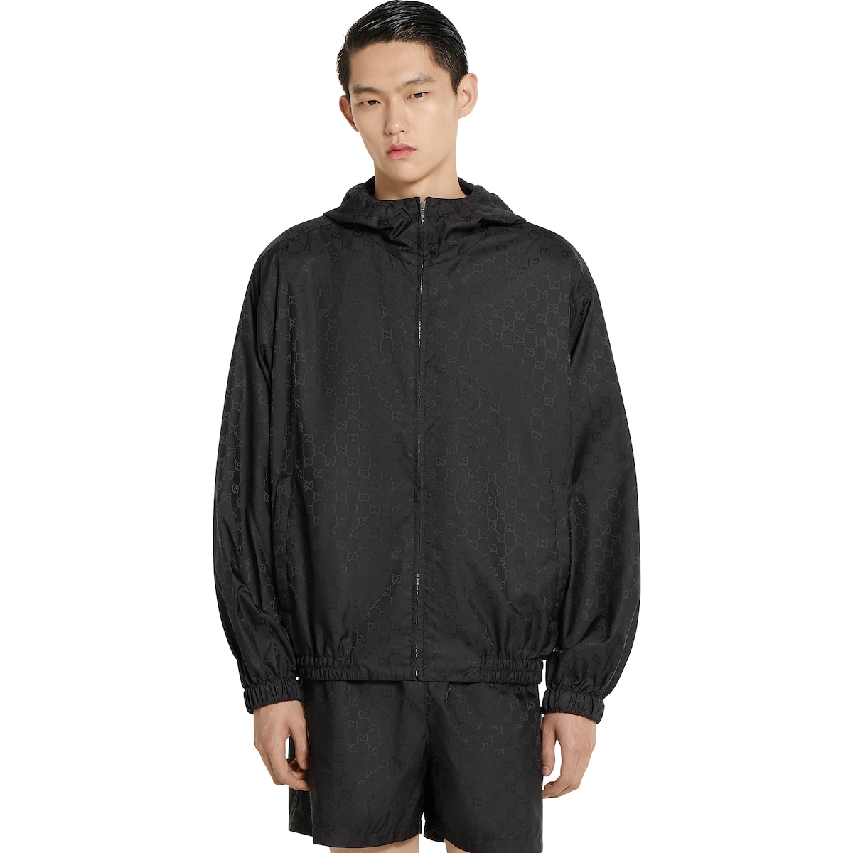 GGナイロン ジャカード ジップジャケット ・ブラック | GUCCI公式