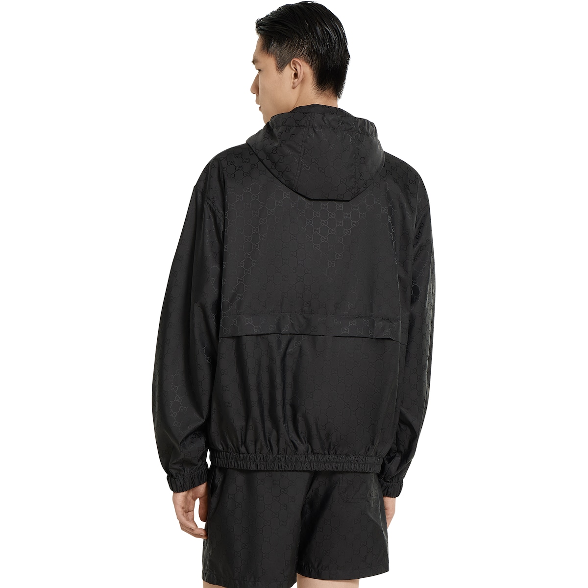 GUCCI GGロゴナイロンジャケット ブラック Reversible GG ripstop nylon jacket in black and grey | GUCCI® US