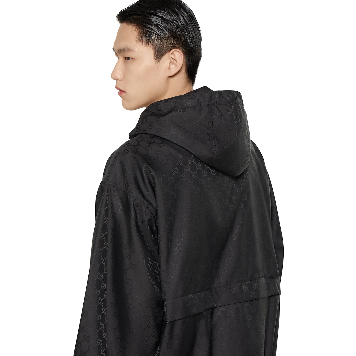 GG nylon jacquard zip jacket in black | GUCCI® US