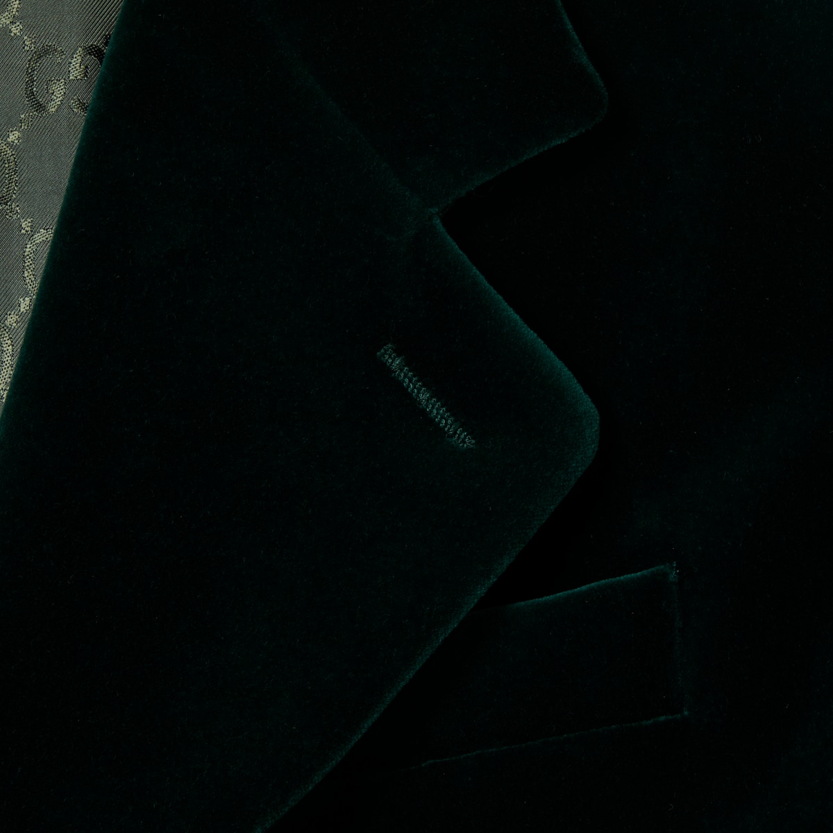 Stretch cotton velvet jacket in dark green | GUCCI® US