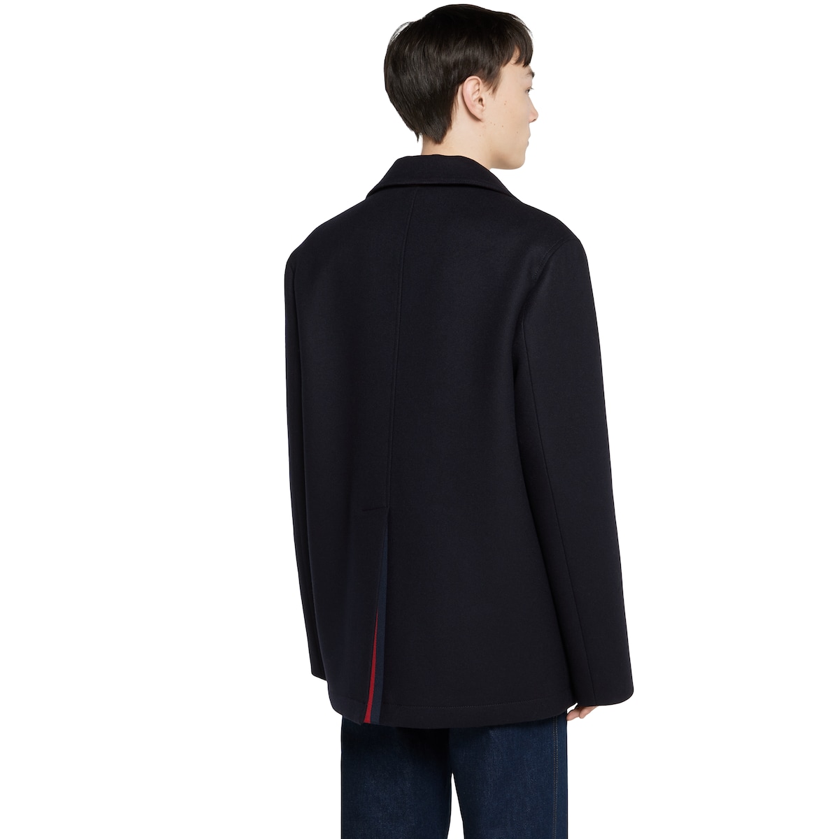 Batavia wool coat in dark blue | GUCCI® US Batavia wool coat in dark blue | GUCCI® US