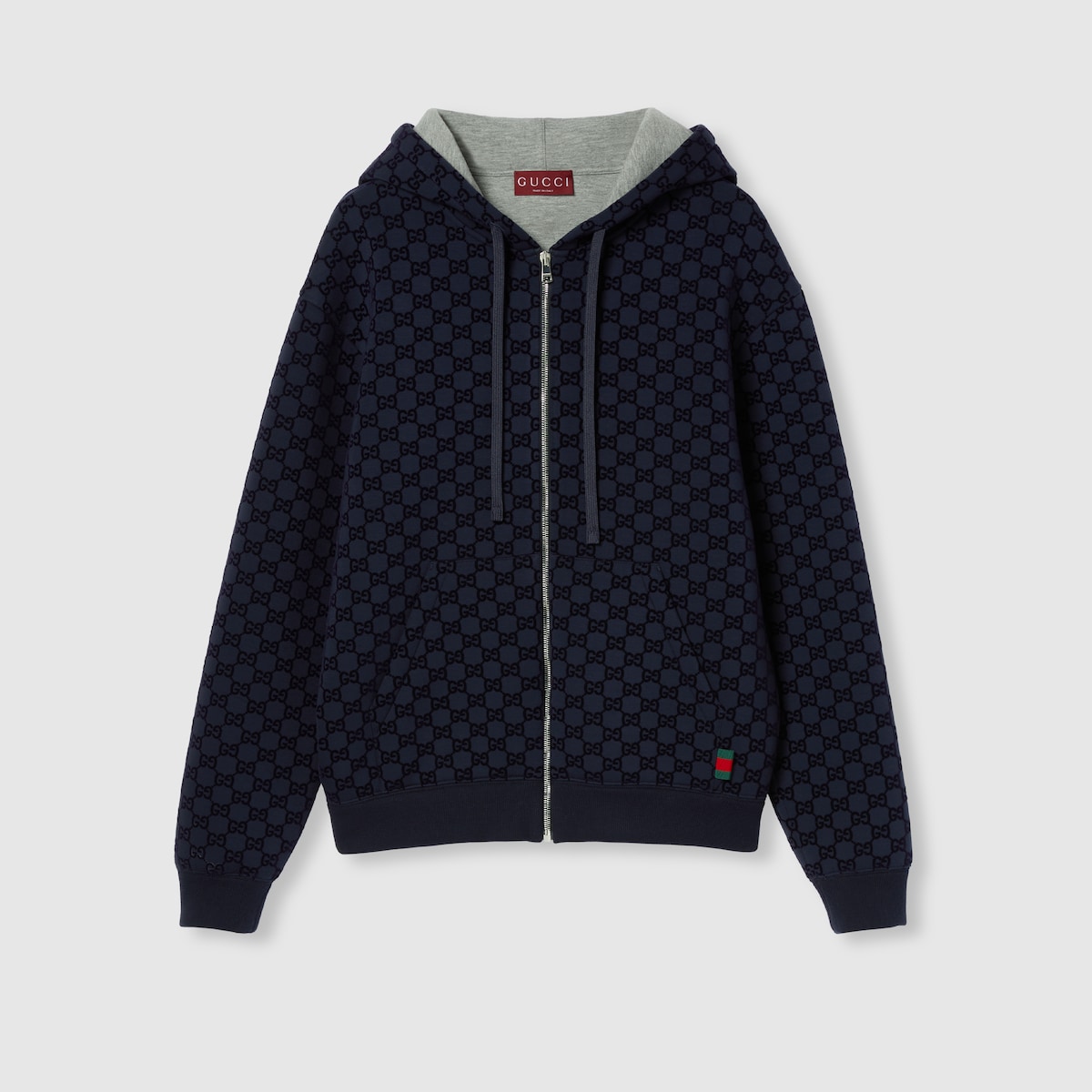 ★ぐっち★ プリント ダブル ヴィスコースジャージー ジップジャケット ・ネイビー