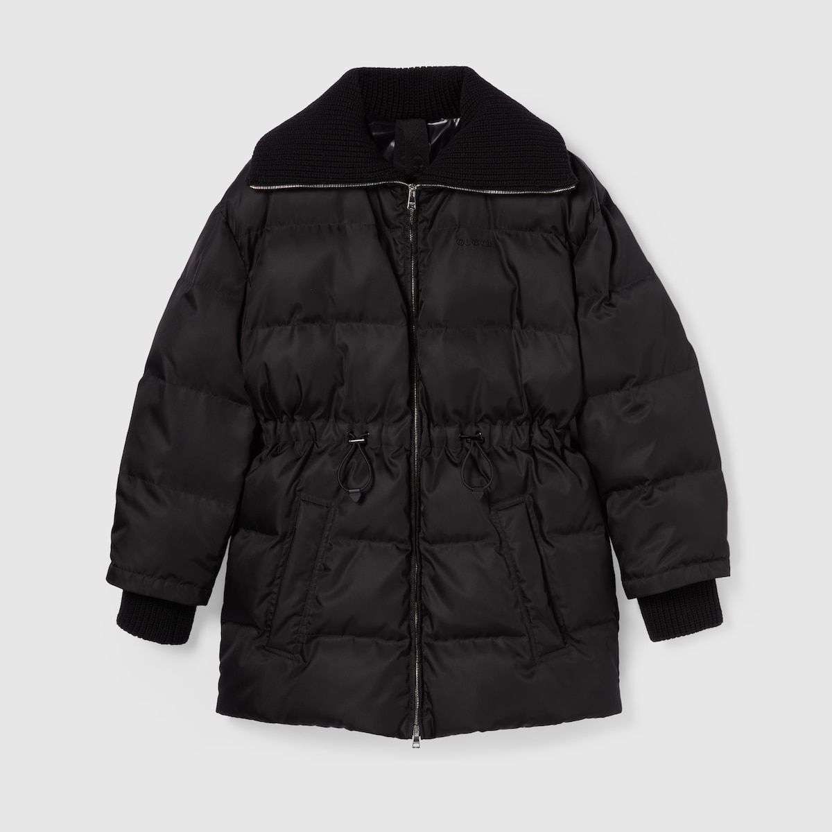 Gabardine fine nylon jacket with logo in black | GUCCI® US