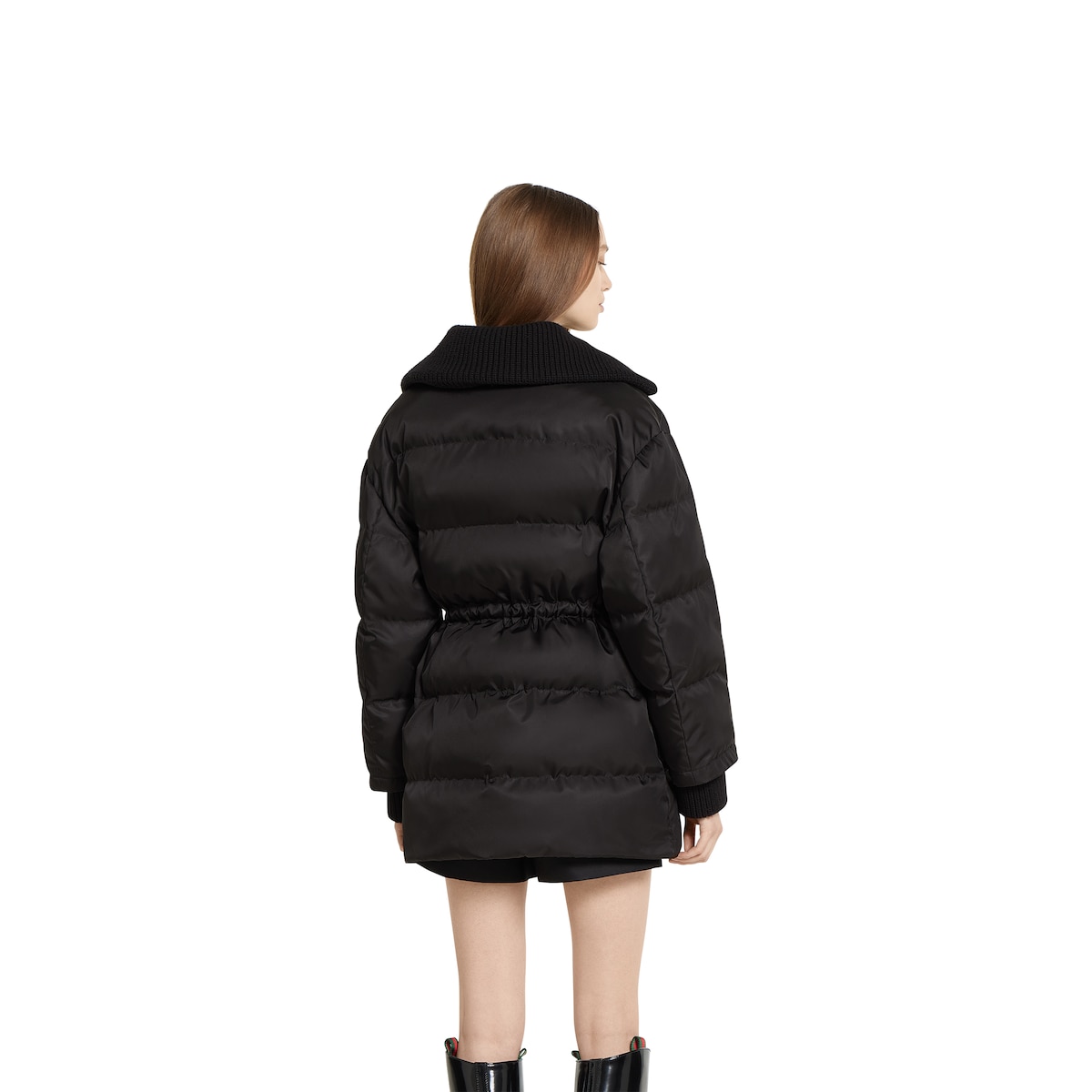 Gabardine fine nylon jacket with logo in black | GUCCI® CA