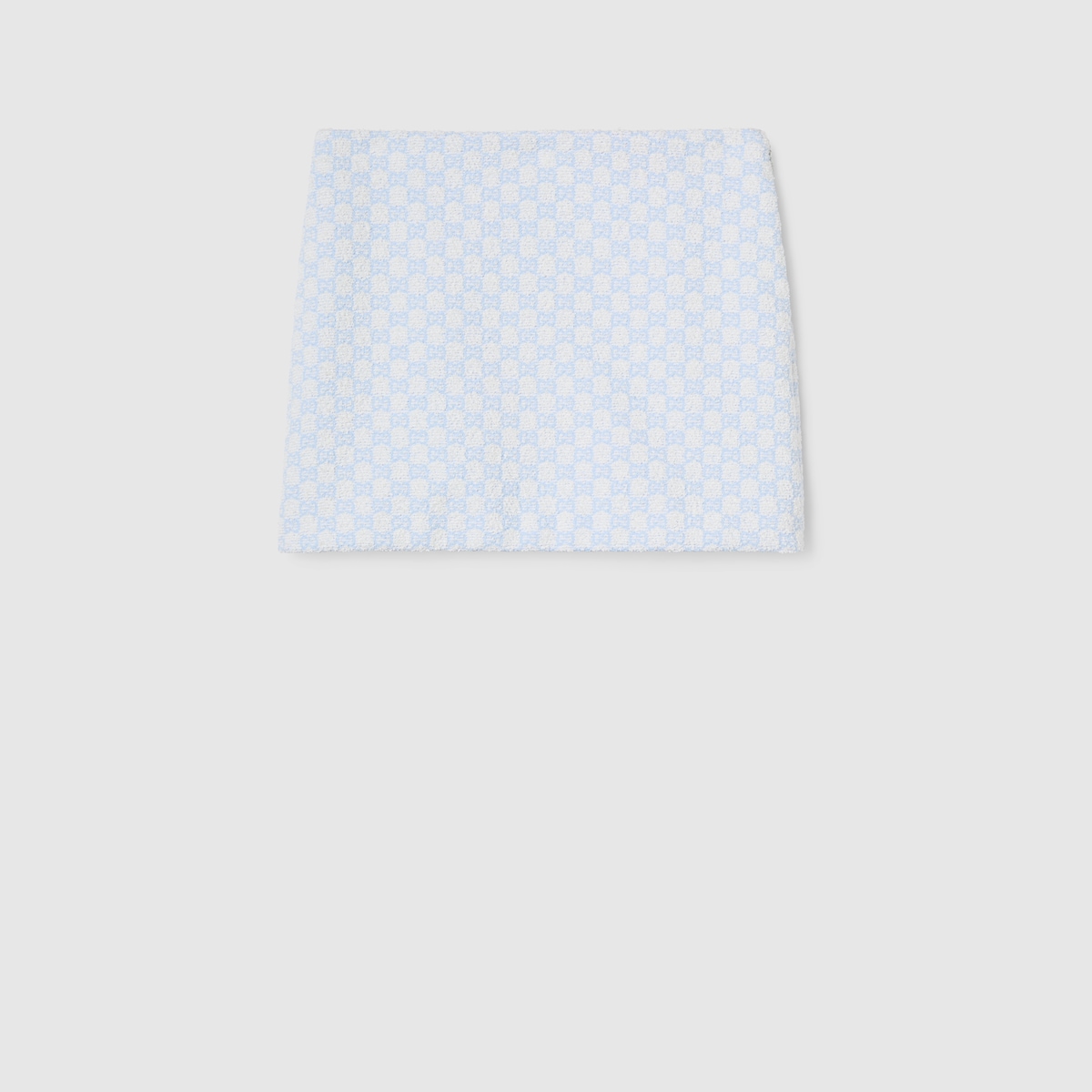 GG cotton bouclé mini skirt in white and light blue | GUCCI® US GG cotton bouclé mini skirt in white and light blue | GUCCI® US