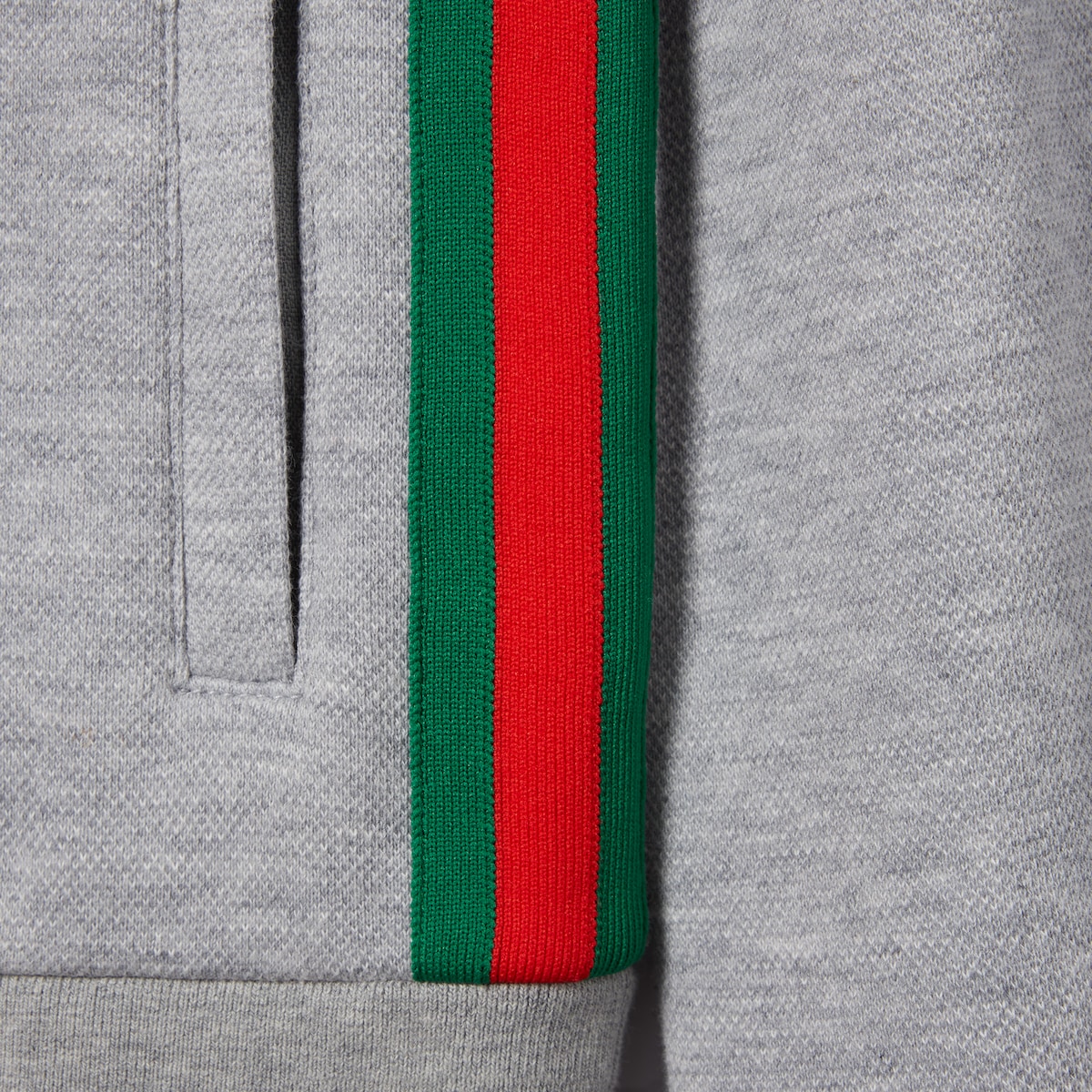 Cotton piquet double zip jacket in grey mélange | GUCCI® US