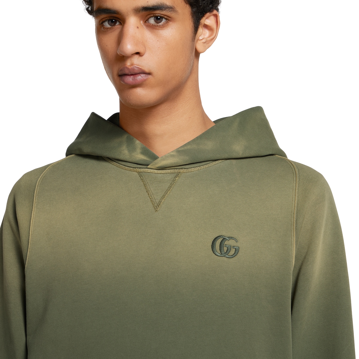Cotton jersey sweatshirt in forest green | GUCCI® US