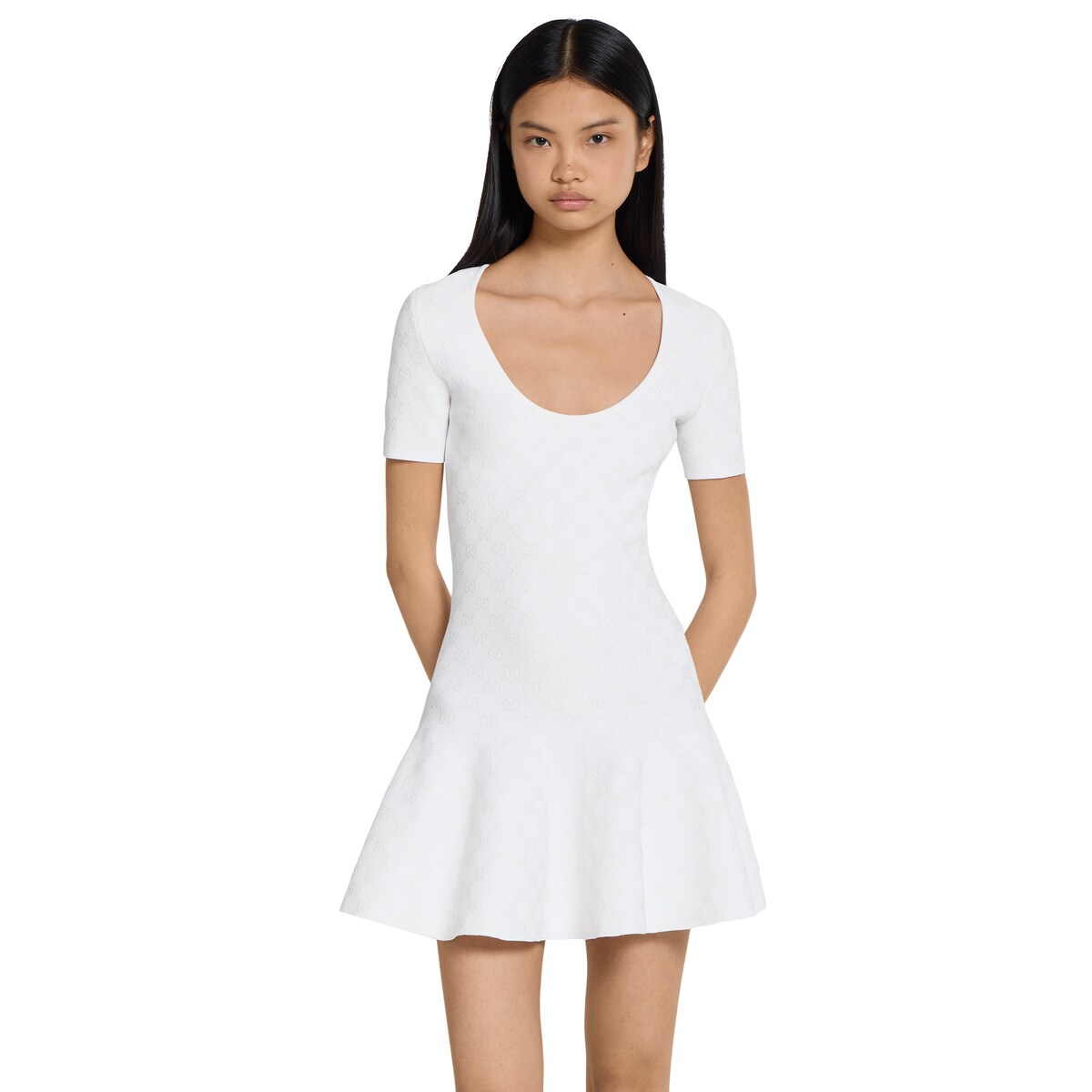 ストレッチ GGジャカード ドレス ・ホワイト | GUCCI公式