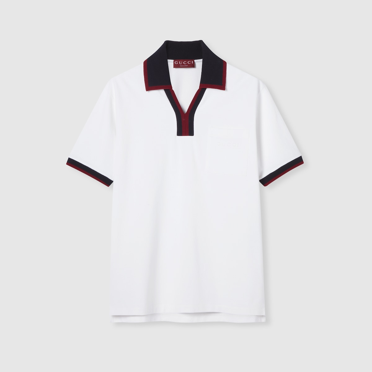Cotton piquet polo shirt in white | GUCCI® US