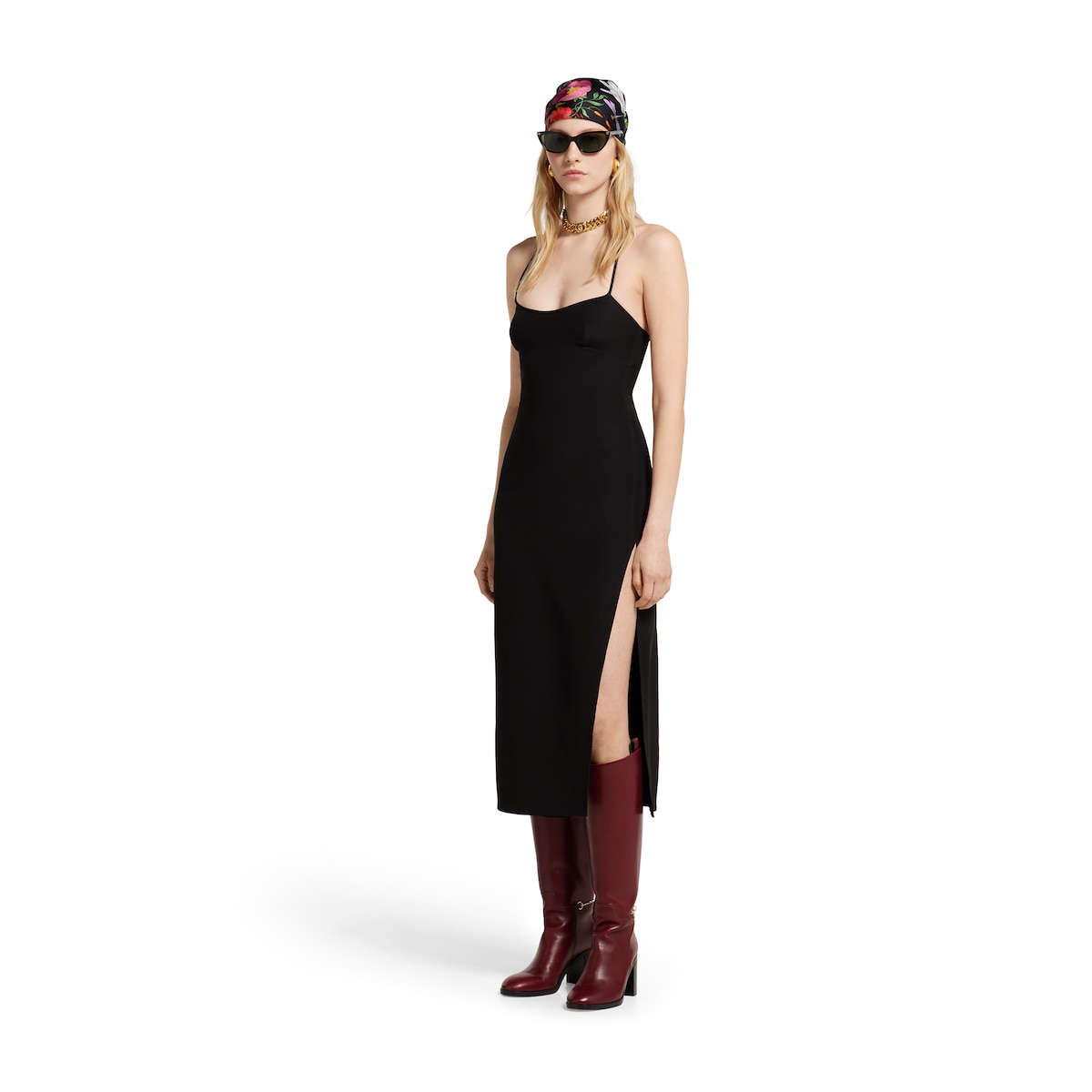 GUCCI シルクドレス　シャンパンゴールド　40 GUCCI シルクドレス シャンパンゴールド 40