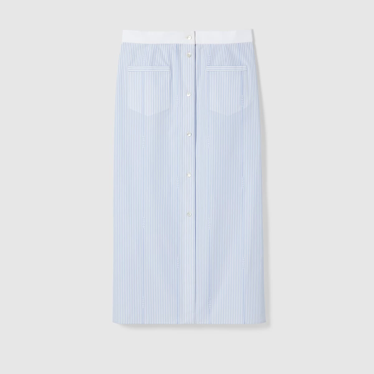 GUCCIプリーツスカート Pleated skirt with striped trim in dark blue | GUCCI® US