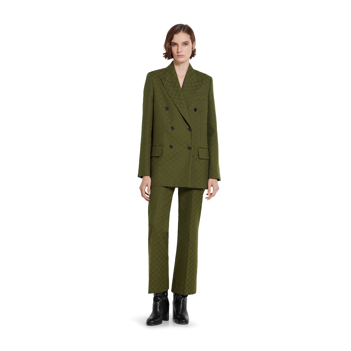 GUCCI グリーン GGパターン ジャケット 50 GG canvas jacket in forest green | GUCCI® US